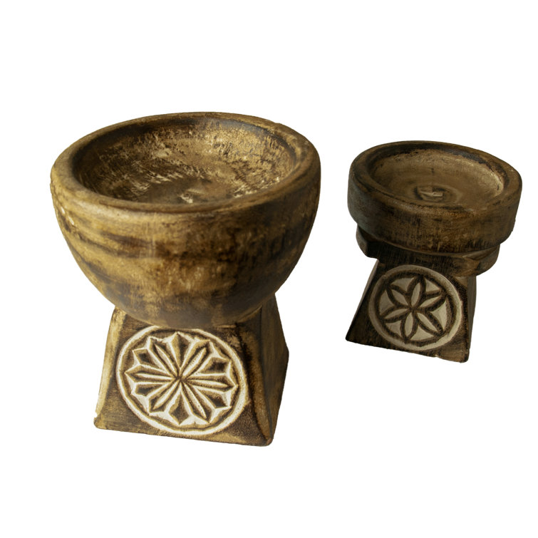 Bloomsbury Market 2 Piece 20Cm Wood Tabletop Dish Set Wayfair.co.uk